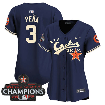 Camisa MLB Women’s Houston Cactus Jack Champions Patch Vapor Premier Limited Jersey