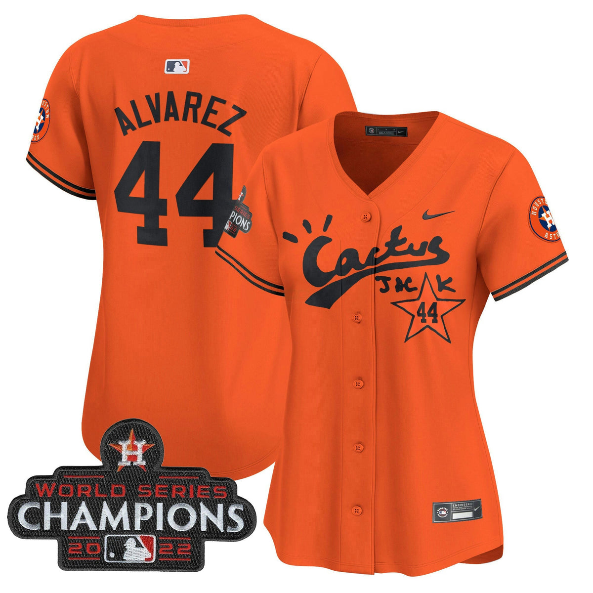 Camisa MLB Women’s Houston Cactus Jack Champions Patch Vapor Premier Limited Jersey
