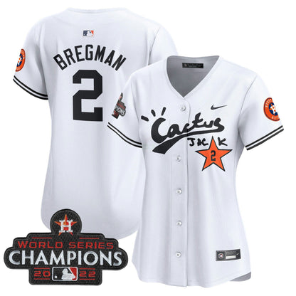 Camisa MLB Women’s Houston Cactus Jack Champions Patch Vapor Premier Limited Jersey