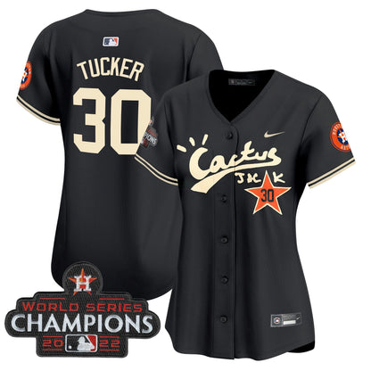 Camisa MLB Women’s Houston Cactus Jack Champions Patch Vapor Premier Limited Jersey