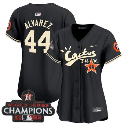 Camisa MLB Women’s Houston Cactus Jack Champions Patch Vapor Premier Limited Jersey