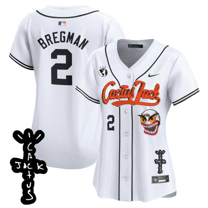 Camisa MLB Women’s Houston Cactus Jack Patch Vapor Premier Limited Jersey – Stitched