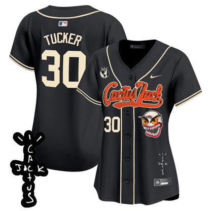 Camisa MLB Women’s Houston Cactus Jack Patch Vapor Premier Limited Jersey – Stitched