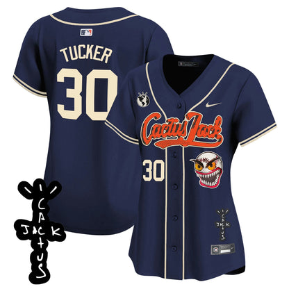 Camisa MLB Women’s Houston Cactus Jack Patch Vapor Premier Limited Jersey – Stitched