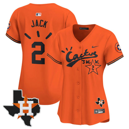 Camisa MLB Women’s Houston Cactus Jack Patch Vapor Premier Limited Jersey V10 – Stitched