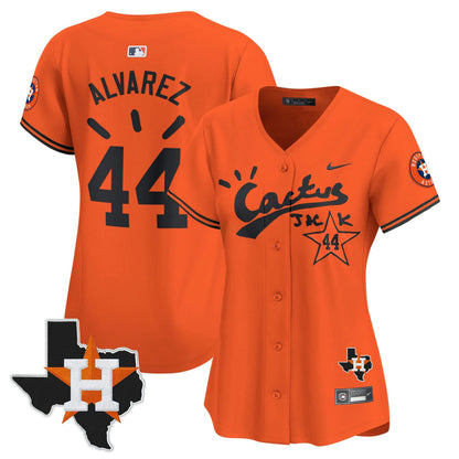 Camisa MLB Women’s Houston Cactus Jack Patch Vapor Premier Limited Jersey V10 – Stitched