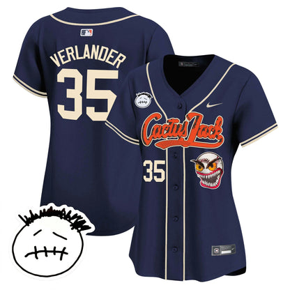 Camisa MLB Women’s Houston Cactus Jack Patch Vapor Premier Limited Jersey V3 – Stitched