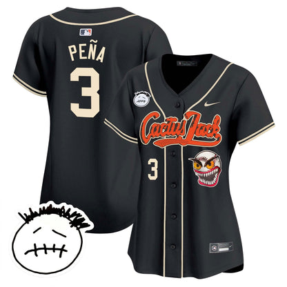 Camisa MLB Women’s Houston Cactus Jack Patch Vapor Premier Limited Jersey V3 – Stitched