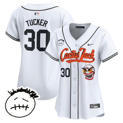 Camisa MLB Women’s Houston Cactus Jack Patch Vapor Premier Limited Jersey V3 – Stitched