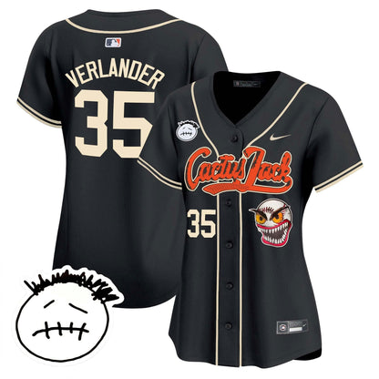 Camisa MLB Women’s Houston Cactus Jack Patch Vapor Premier Limited Jersey V3 – Stitched