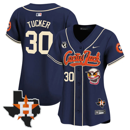Camisa MLB Women’s Houston Cactus Jack Patch Vapor Premier Limited Jersey V6 – Stitched