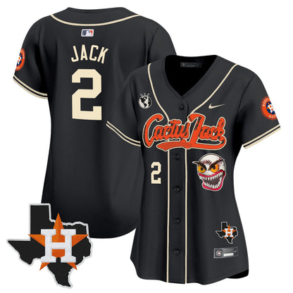 Camisa MLB Women’s Houston Cactus Jack Patch Vapor Premier Limited Jersey V6 – Stitched