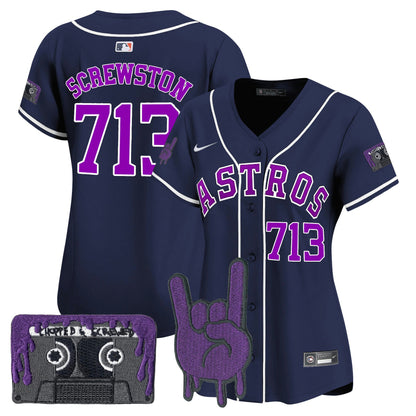 Camisa MLB Women’s Houston DJ Screw Patch Vapor Premier Limited Jersey