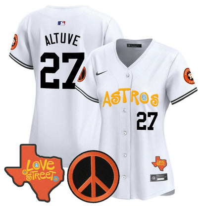 Camisa MLB Women’s Love Street & Peace Sign Patch Vapor Premier Limited Jersey