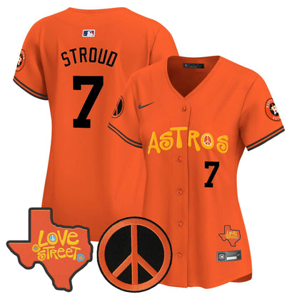 Camisa MLB Women’s Love Street & Peace Sign Patch Vapor Premier Limited Jersey