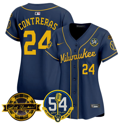 Camisa MLB Women’s Milwaukee ‘Bob Uecker – 54 Seasons for ’ Vapor Premier Limited Jersey