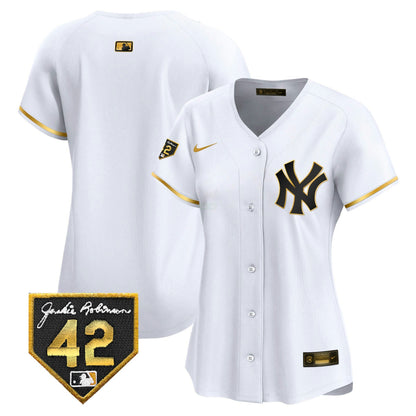 Camisa MLB New York Yankees Women’s New York 2024 Jackie Robinson Patch Vapor Premier Limited Jersey