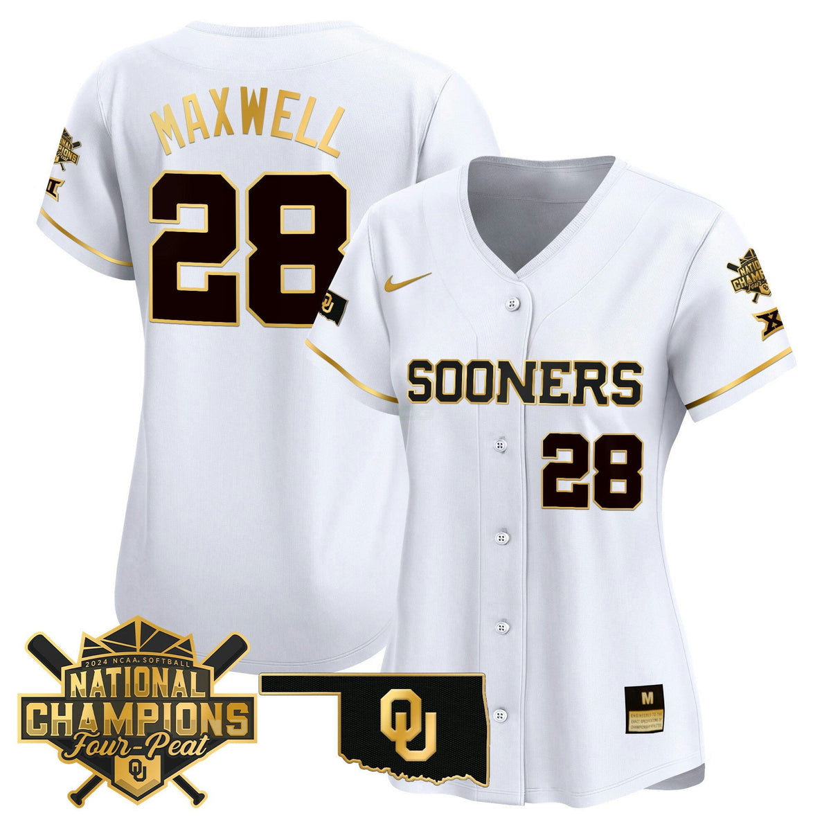 Camisa MLB Oklahoma Sooners Women’s size – Oklahoma Women’s Champions Patch Vapor Premier Limited Jersey V2