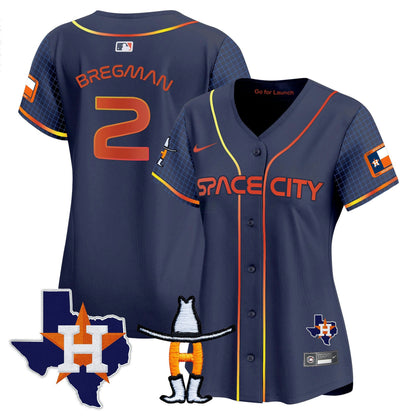 Camisa MLB Women’s Space City Texas Patch Vapor Premier Limited Jersey