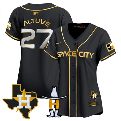 Camisa MLB Women’s Space City Texas Patch Vapor Premier Limited Jersey