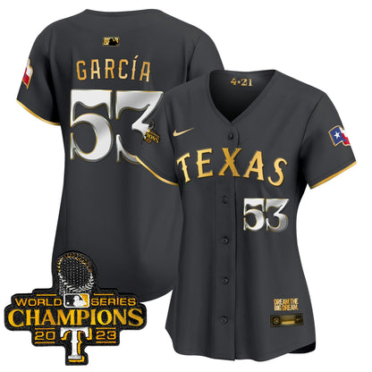 Camisa MLB Women’s Texas 2023 World Series Champions City Connect Vapor Premier Limited Jersey