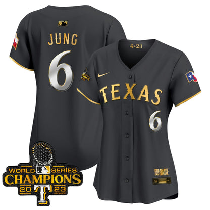 Camisa MLB Women’s Texas 2023 World Series Champions City Connect Vapor Premier Limited Jersey