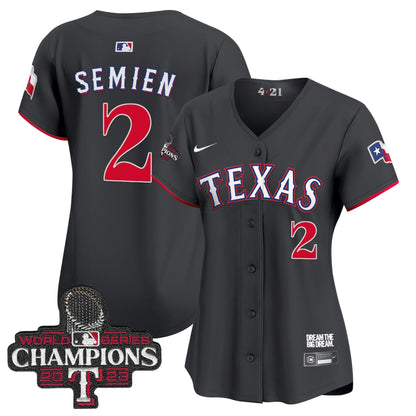 Camisa MLB Women’s Texas 2023 World Series Champions City Connect Vapor Premier Limited Jersey