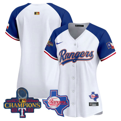 Camisa MLB Women’s Texas 2023 World Series Champions Dourada Trim Vapor Premier Limited Jersey V2