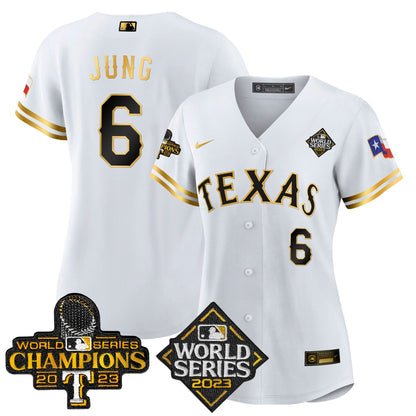 Camisa MLB Women’s Texas 2023 World Series Champions Jersey V4