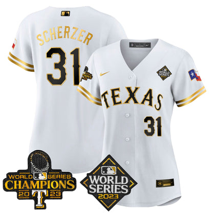 Camisa MLB Women’s Texas 2023 World Series Champions Jersey V4