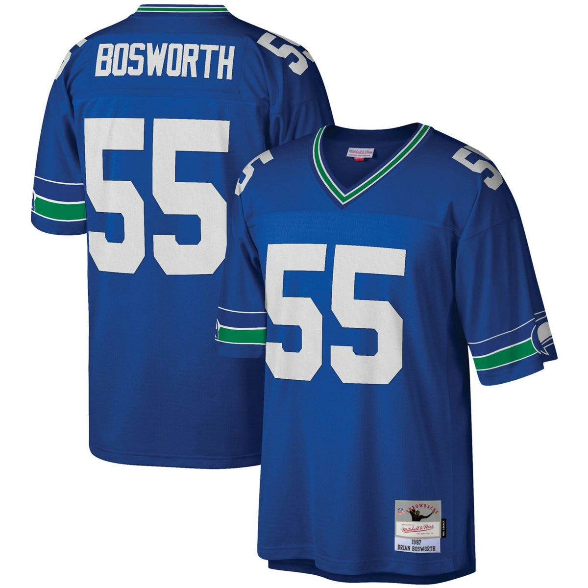 Camisa NFL Brian Bosworth Seattle Throwback Jersey - Azul Royal Throwback