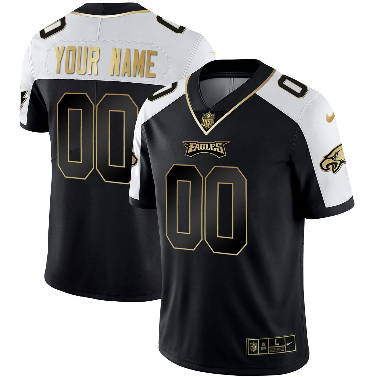 Camisa NFL Dourada & Split Custom Name and Number