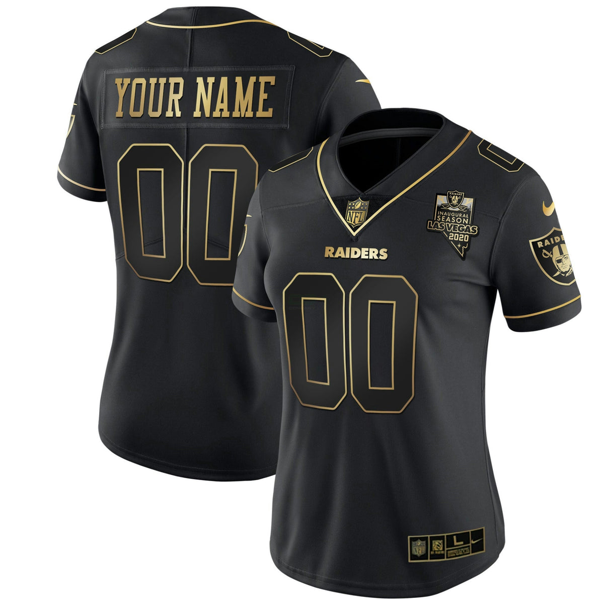 Camisa NFL Inaugural Season Patch Dourada & Split Custom Name and Number