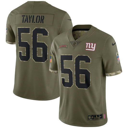 Camisa NFL Lawrence Taylor New York 2022 Salute To Service Olive Retired Jersey
