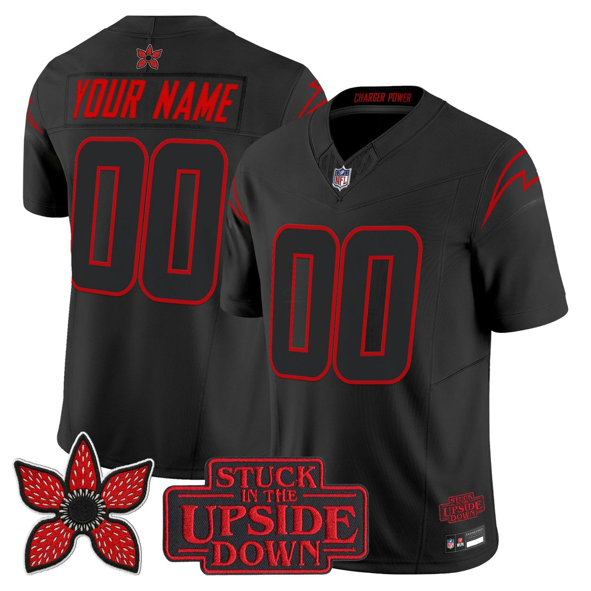 Camisa NFL Los Angeles Chargers Los Angeles ‘Stranger Things Edition’ Vapor Limited Jersey - Custom