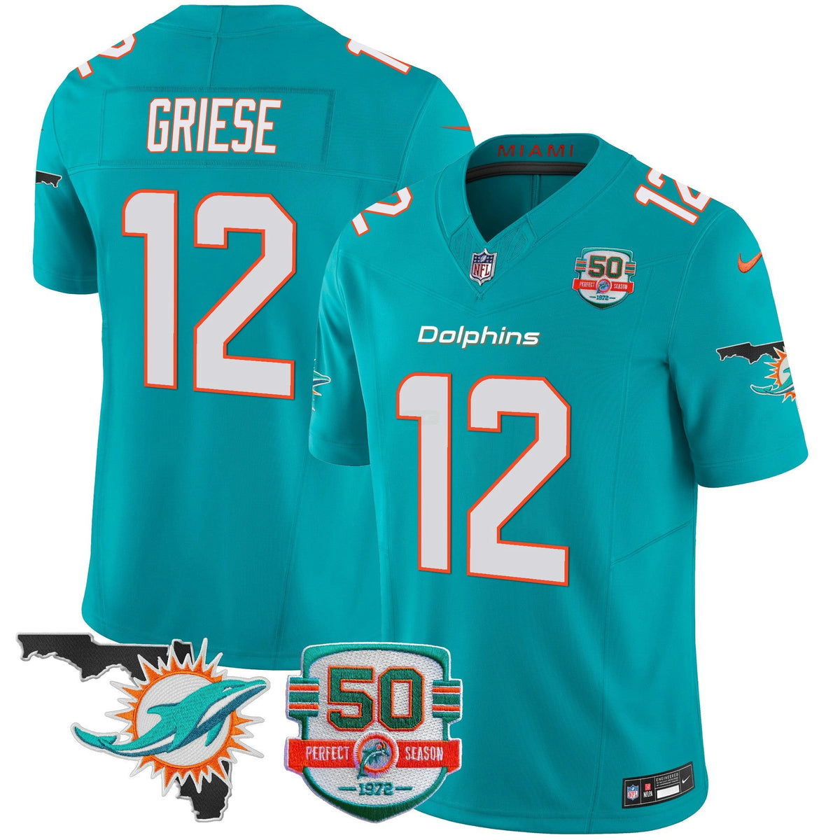 Camisa NFL Men’s 50th Perfect Season & Florida Patch Vapor Jersey