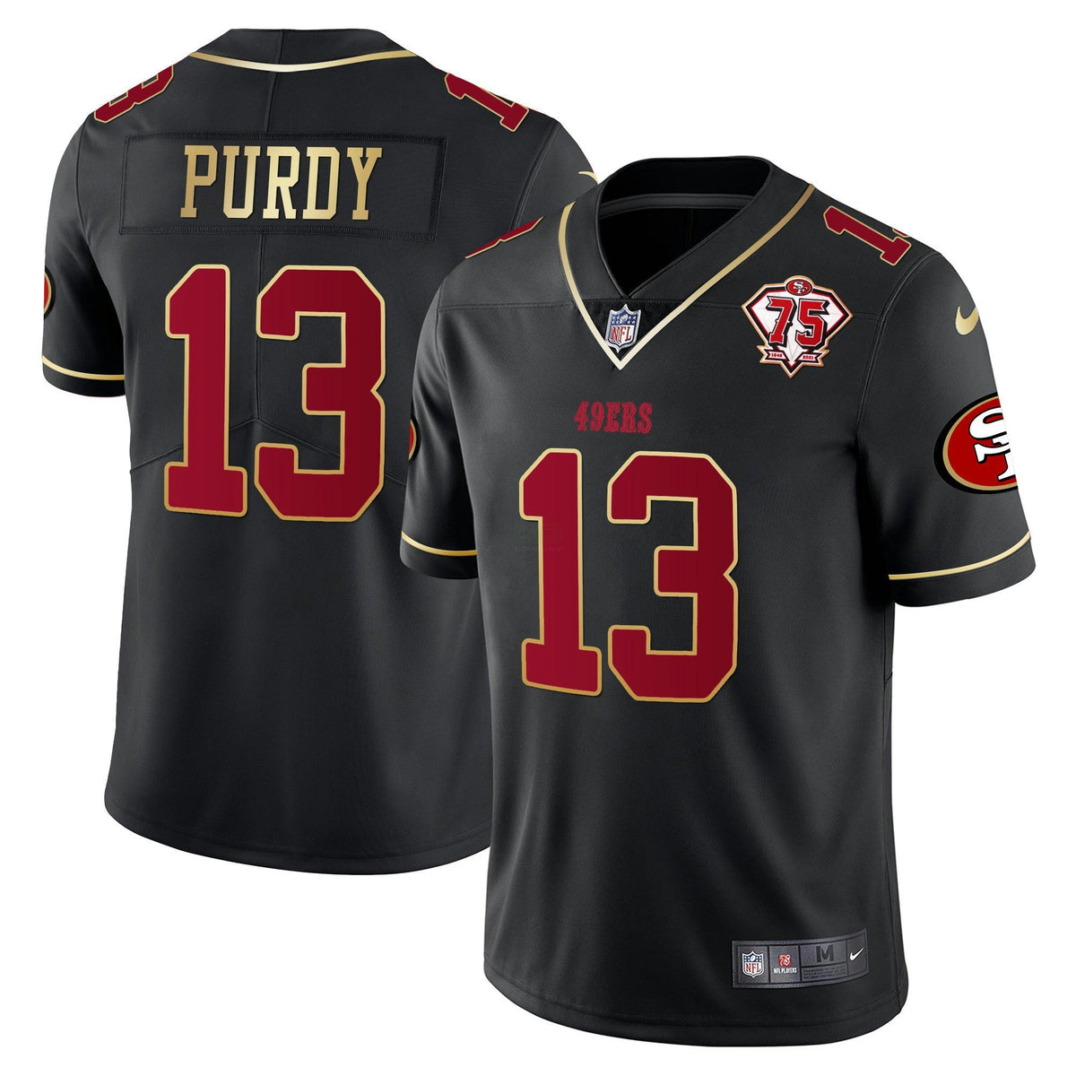 Camisa NFL Men’s 75th Anniversary Patch Vapor Dourada Trim Jersey V2