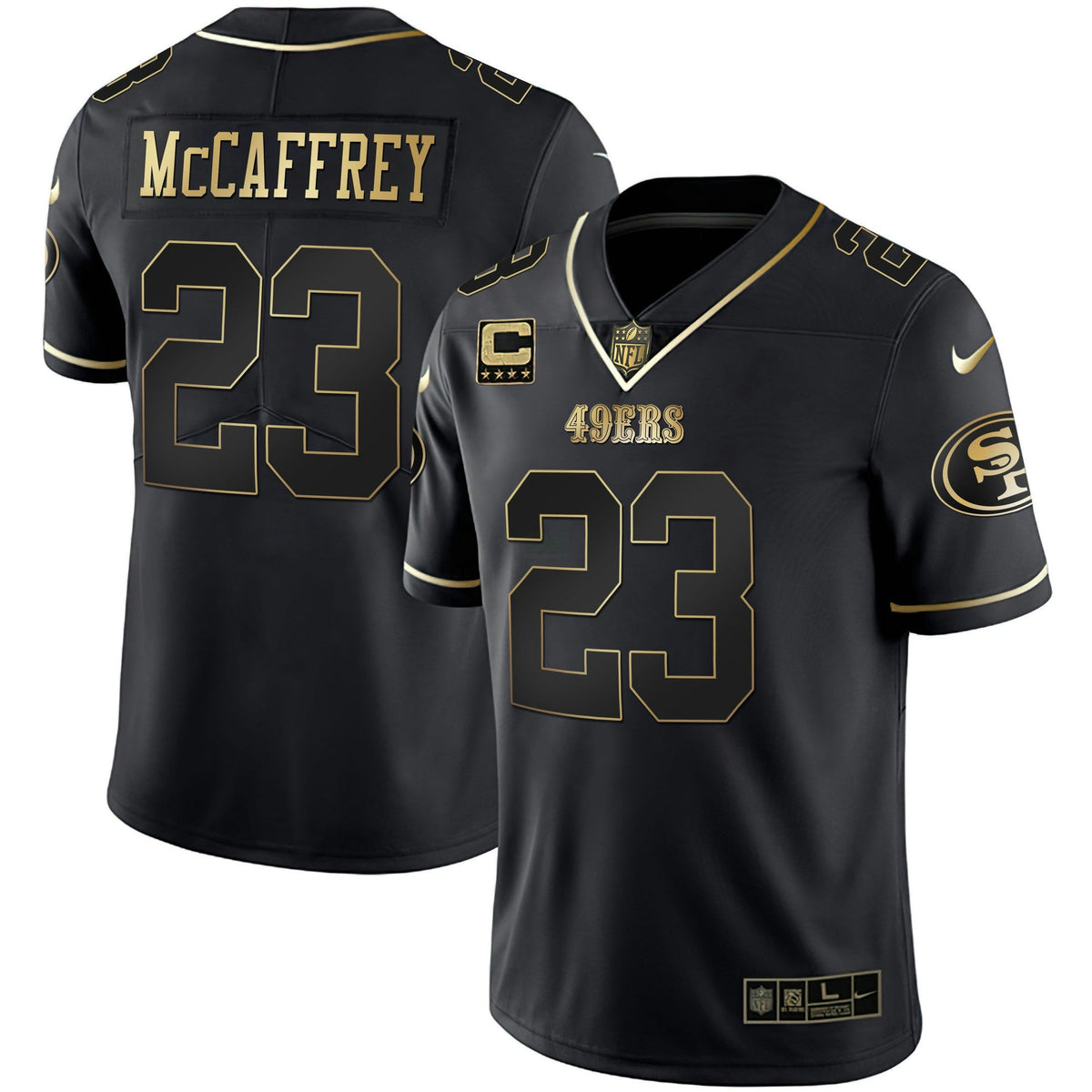 Camisa NFL Men’s Christian McCaffrey Dourada & Split