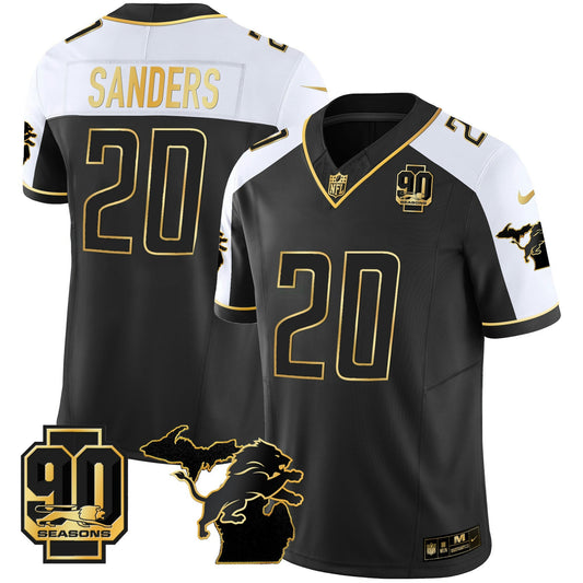 Camisa NFL Men’s Detroit 90th Year & Michigan Patch Dourada Vapor Jersey