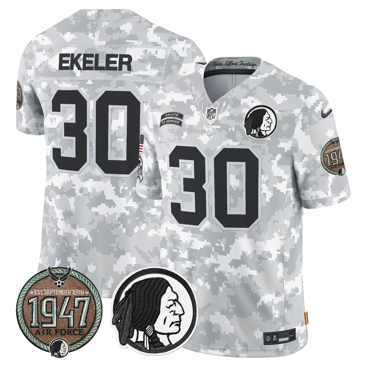 Camisa NFL Washington Commanders Men’s Washington Redskins 2024 Salute to Service Establishment Year Patch Vapor Limited Jersey