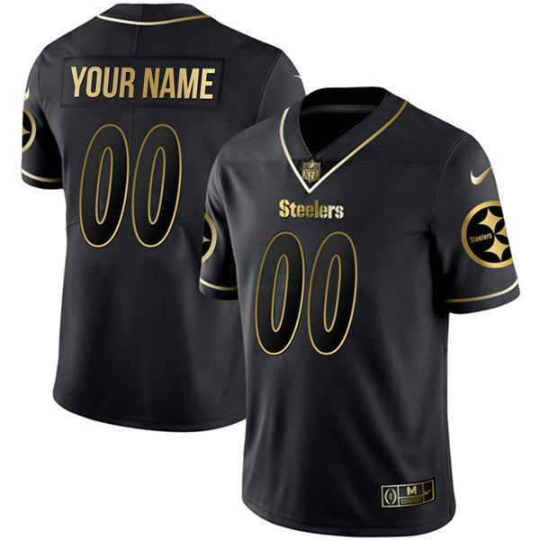 Camisa NFL Preta Dourada Custom Name and Number
