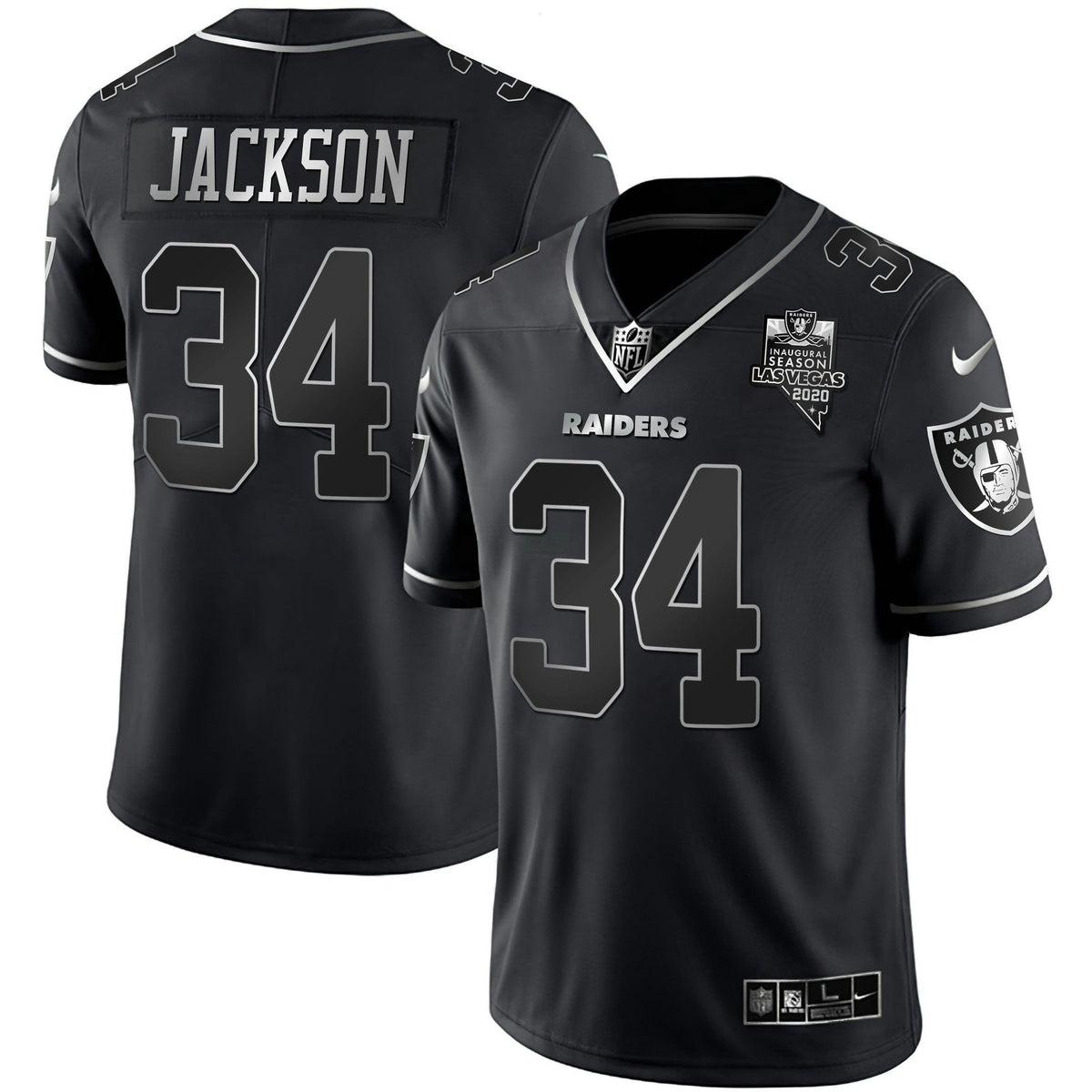 Camisa NFL Preta Prata Vapor