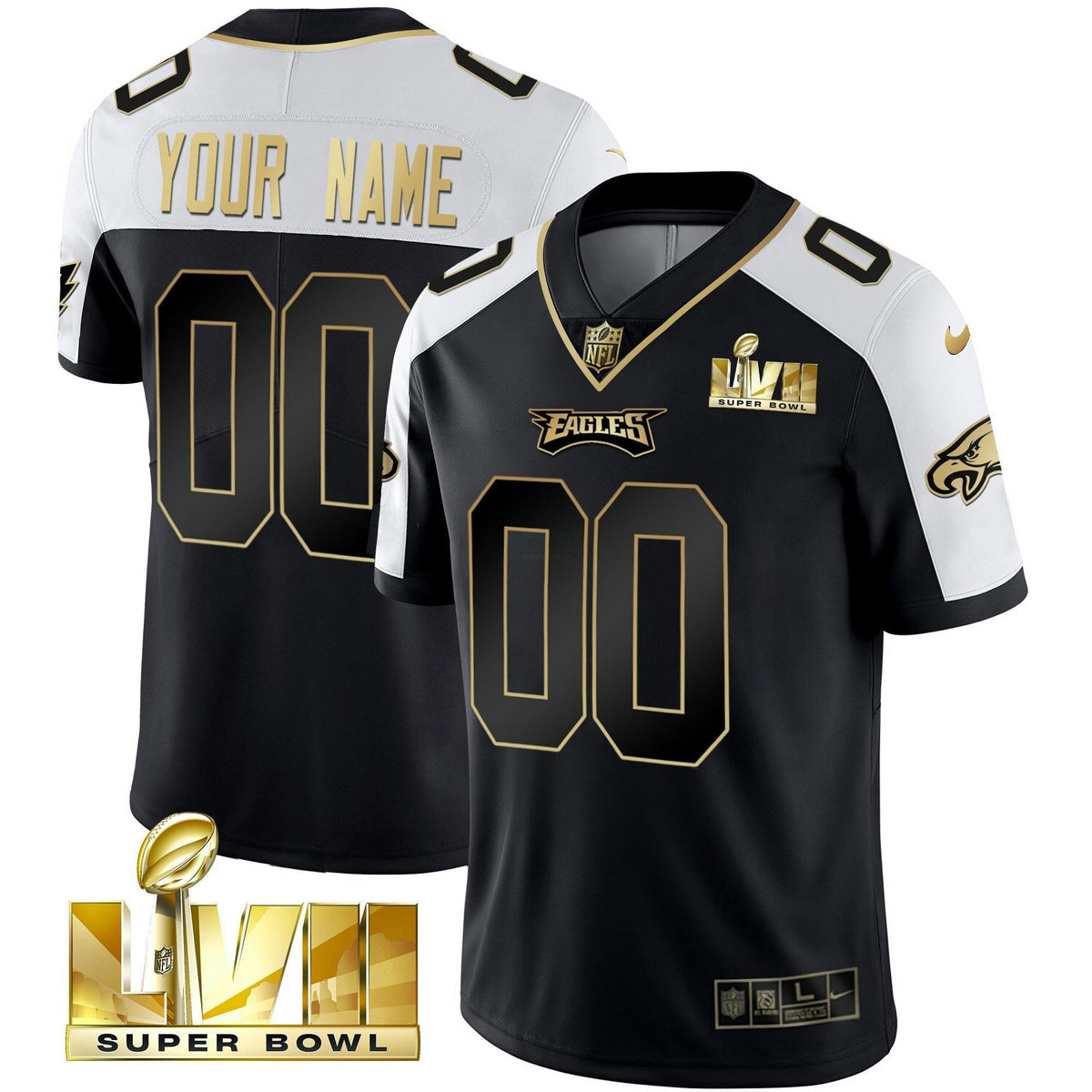 Camisa NFL Super Bowl Dourada Custom Vapor Jersey