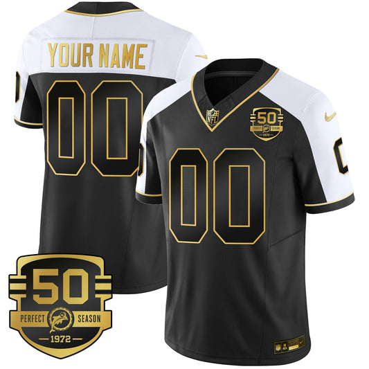 Camisa NFL Miami Dolphins Throwback Dourada Vapor Jersey
