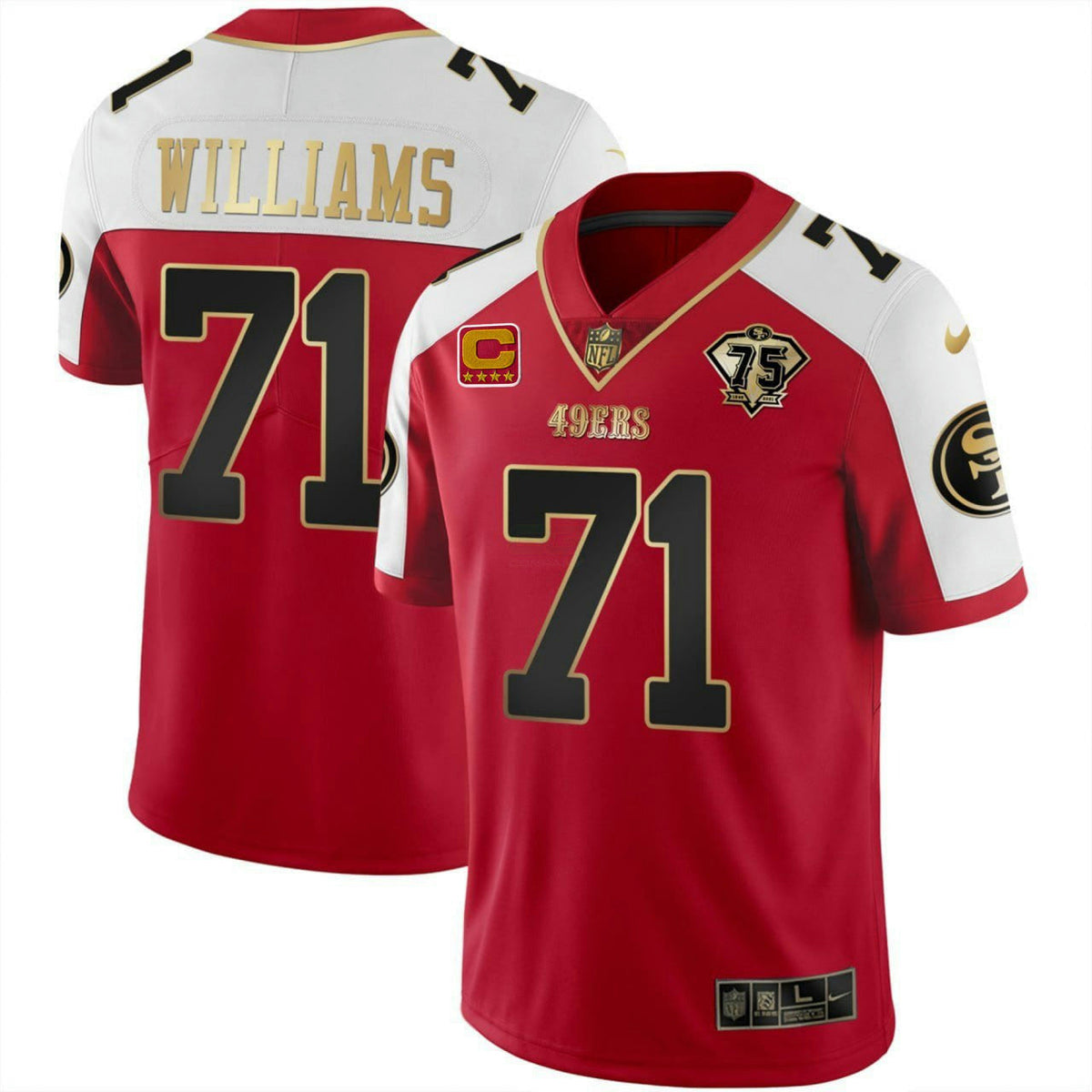 Camisa NFL Trent Williams San Francisco Alternativa Vermelha Jersey - Vermelha