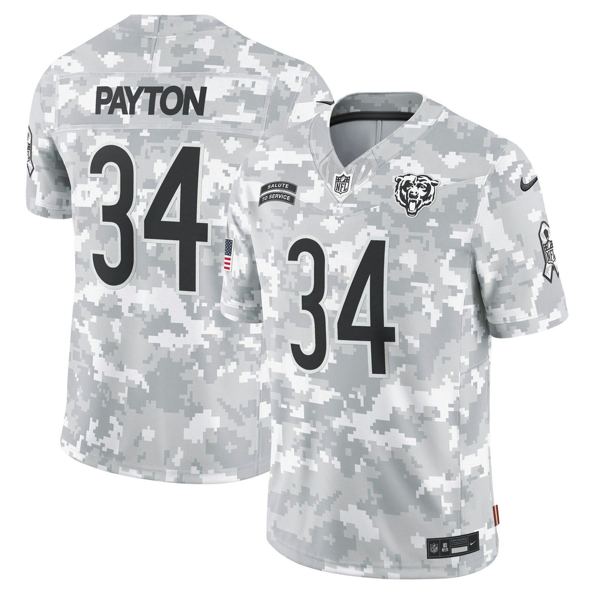 Camisa NFL Walter Payton Chicago 2024 Salute to Service Vapor Limited Jersey – Arctic Camo - Arctic Camuflada