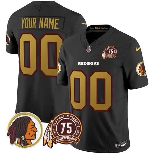 Camisa NFL Washington Commanders Washington Redskins Throwback 75th Patch Vapor Limited Jersey