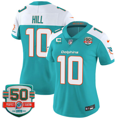 Camisa NFL Women’s 50th 1972 Perfect Season Patch Vapor Jersey