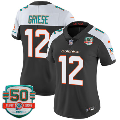 Camisa NFL Women’s 50th 1972 Perfect Season Patch Vapor Jersey