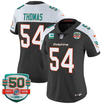 Camisa NFL Women’s 50th 1972 Perfect Season Patch Vapor Jersey
